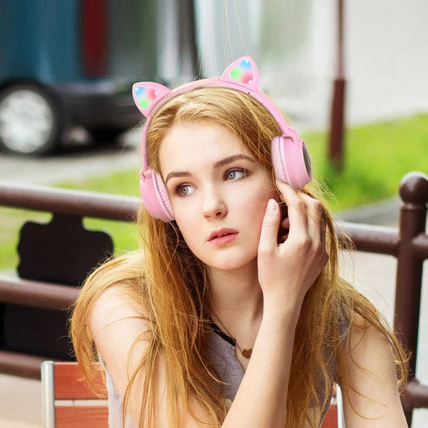 سماعات رأس لاسلكية على شكل أذن القطة⚡ Cat Ear Wireless Headphones