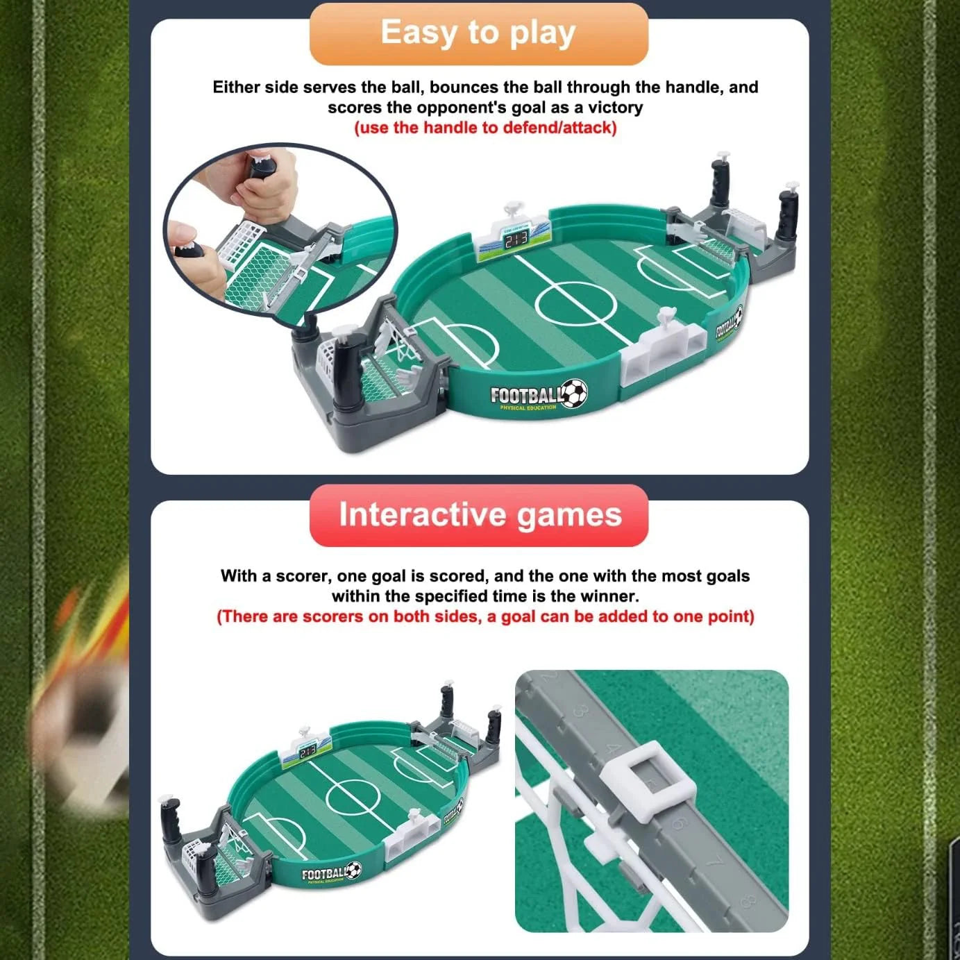 لعبة طاولة كرة قدم صغيرة ⚡ Mini Football Table Game