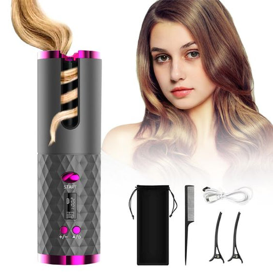 مكواة تجعيد الشعر اللاسلكية الأوتوماتيكية    Cordless Automatc Curler