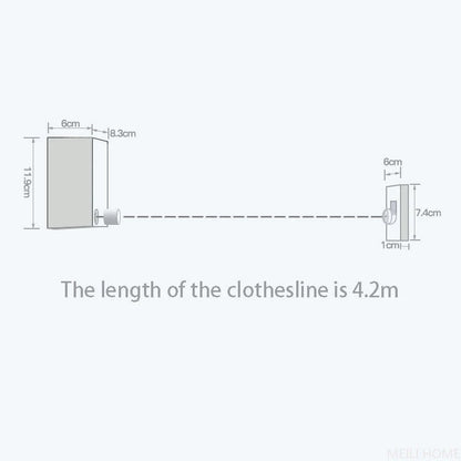 حبل الغسيل القابل للسحب وغير المرئي ⚡ Clothesline Clothes Drying Rope